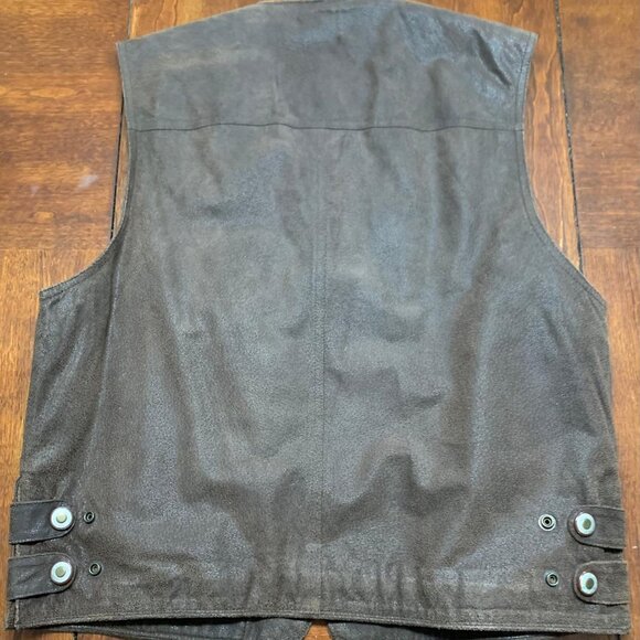 Motorcycle - Brown Leather Vest- Size Medium - Picture 2 of 3